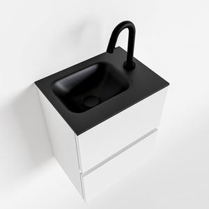 Toiletmeubel Mondiaz Ada | 40 cm | Meubelkleur Talc | Lex wastafel Urban Rechts | 1 kraangat