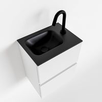 Toiletmeubel Mondiaz Ada | 40 cm | Meubelkleur Talc | Lex wastafel Urban Rechts | 1 kraangat
