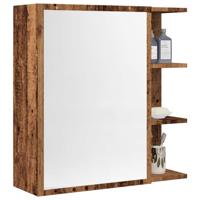 Badkamerspiegelkast 62,5x20,5x64cm bewerkt hout oud houtkleurig Badkamerspiegelkast 62,5x20,5x64cm bewerkt hout oud houtkleurig