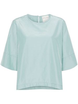 Forte Forte Chic Taffettas blouse met korte mouwen - Blauw Forte Forte Chic Taffettas blouse met korte mouwen - Blauw