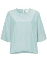 Forte Forte Chic Taffettas blouse met korte mouwen - Blauw - thumbnail