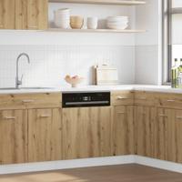 Frontpaneel vaatwasser 45x3x67 cm bewerkt hout artisanaal eiken