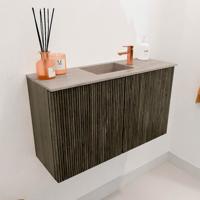 Toiletmeubel Mondiaz Joya Dlux | 70 cm | Meubelkleur Shadow | Faye wastafel Saba Wasbak Midden | 1 kraangat Toiletmeubel Mondiaz Joya Dlux | 70 cm | Meubelkleur Shadow | Faye wastafel Saba Wasbak Midden | 1 kraangat