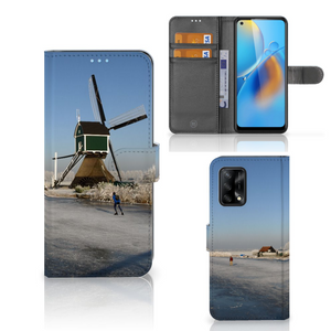 OPPO A74 4G Flip Cover Schaatsers