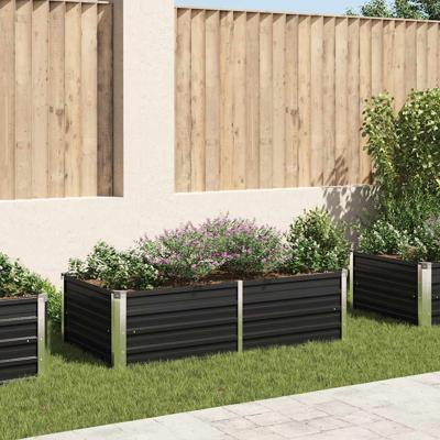 Plantenbak verhoogd 160x80x45 cm gegalvaniseerd staal antraciet