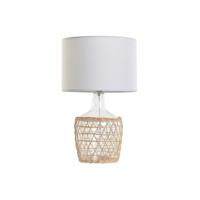 Bureaulamp Home ESPRIT Wit Bruin Kristal Touw 220 W 60 V 28 x 28 x 45 cm (2 Stuks)