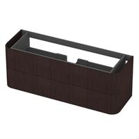 INK - Afgeronde Onderkast Fineer 2 Laden Softclose Tbv Grepen - 1400x450x520 Mm - Dark Veneer