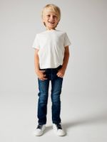 Rechte jeans voor jongens MorphologiK "waterless" met heupomtrek Medium ruw denim
