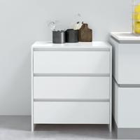 Dressoir 70x41x75 cm spaanplaat hoogglans wit