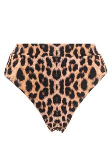 Noire Swimwear bas de bikini à imprimé léopard - Marron