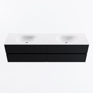 MONDIAZ VICA 180cm badmeubel onderkast Urban 4 lades. Wastafel MOON dubbel 2 kraangaten, kleur Talc.