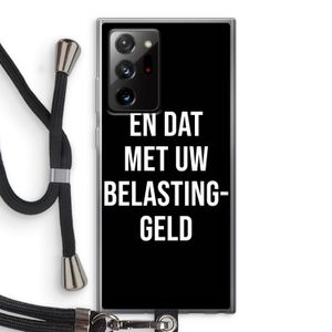Belastinggeld - Zwart: Samsung Galaxy Note 20 Ultra / Note 20 Ultra 5G Transparant Hoesje met koord