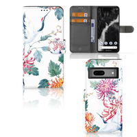 Google Pixel 7 Telefoonhoesje met Pasjes Bird Flowers - thumbnail