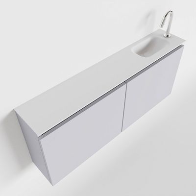 Toiletmeubel Mondiaz Ture | 120 cm | Meubelkleur Cale | Eden wastafel Talc Rechts | 1 kraangat