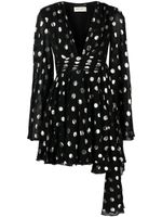 Saint Laurent Pre-Owned robe courte en soie à pois - Noir - thumbnail