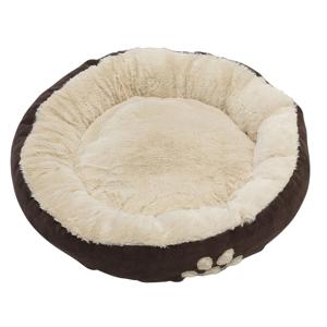 Hondenmand/hondenkussen - huisdieren - rond - dia 58 cm - bruin/beige - polyester