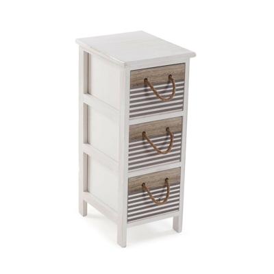 Ladekast Versa Tabo Textiel Paulownia hout 32 x 63 x 26 cm