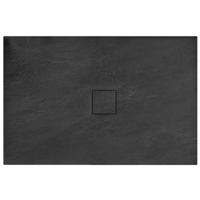 Douchebak REA Black Stone | 80x100x3.5 cm | Incl.Afvoersifon | Acryl | Rechthoek | Zwart