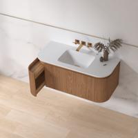 Badmeubelset Sanilux Eleganza 100 cm Keramiek Zonder Kraangat Acacia