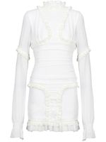 Balmain robe cintrée à détails de franges - Blanc