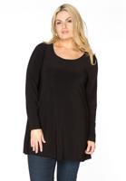 Yoek Tuniek lange mouwen flare | Zwart | Maat 38/40