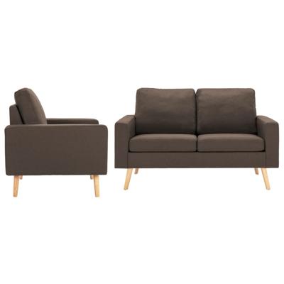 2-delig Bankstel stof bruin