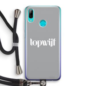 Topwijf Grijs Wit: Huawei P Smart (2019) Transparant Hoesje met koord