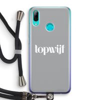 Topwijf Grijs Wit: Huawei P Smart (2019) Transparant Hoesje met koord