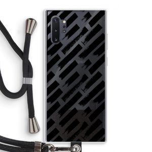 Zwarte vegen: Samsung Galaxy Note 10 Plus Transparant Hoesje met koord
