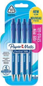 Papermate FlexGrip Gel Intrekbare gelpen Medium Blauw 4 stuk(s)