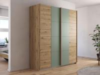 Kast SALDARINI 2 deuren 181 cm artisan eik/saliegroen