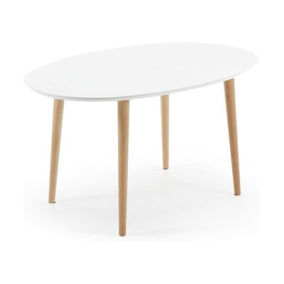 Kave Home Oqui eettafel uitschuifbaar 140/220x90 cm Wit