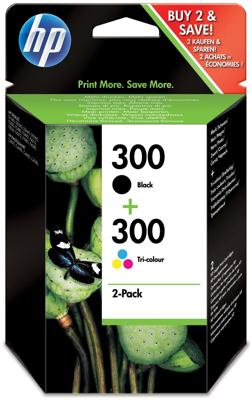 HP inktcartridge 300, 200 pagina&apos;s, OEM CN637EE, 1x zwart en 1 x 3 kleuren