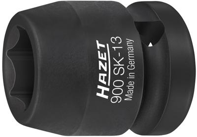 HAZET Krachtdopsleutel 900SK-13 · 1/2 inch (12,5 mm) vierkant hol · Buiten-zeskant-tractieprofiel · SW 13 mm