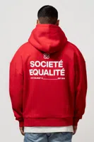Equalité Societé Oversized Full Zip Hoodie Rood - Maat XXS - Kleur: Rood | Soccerfanshop