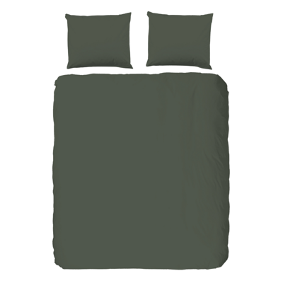 Dekbedovertrek Katoen Satijn Donkere Kleuren Effen 200x200 Cm Groen Anti Allergie & Anti Huisstofmijt HIP - Dekbed-Discounter.nl