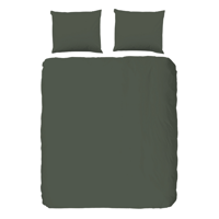 Dekbedovertrek Katoen Satijn Donkere Kleuren Effen 200x200 Cm Groen Anti Allergie & Anti Huisstofmijt HIP - Dekbed-Discounter.nl