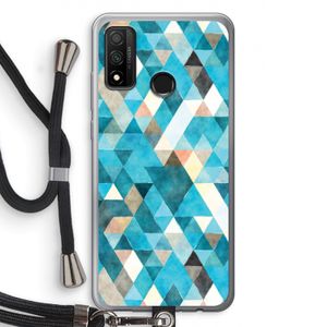 Gekleurde driehoekjes blauw: Huawei P Smart (2020) Transparant Hoesje met koord