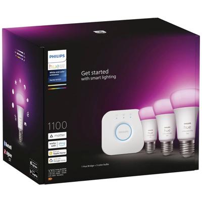 Hue Verlichtingsset 8719514291515 Energielabel: F (A - G) HueWCA 9W A60 E27 3set EUR PMO E27 11 W RGBW Energielabel: F (A - G)