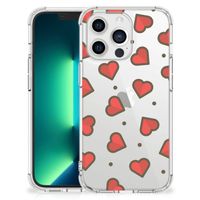 iPhone 13 Pro Max Doorzichtige Silicone Hoesje Hearts - thumbnail