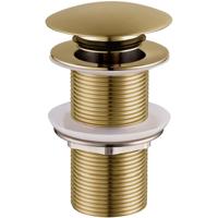 Wiesbaden Caral Verlengde Clickwaste Afvoerplug 5/4" Geborsteld Messing Wiesbaden Caral Verlengde Clickwaste Afvoerplug 5/4" Geborsteld Messing