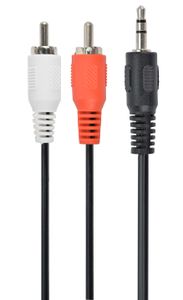 3.5 mm stereo naar RCA plug kabel, 0.2 meter