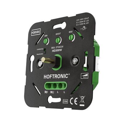LED dimmer HD300W - 0.5-300 watt - Geschikt voor fase afsnijding (trailing edge) & fase aansnijding (leading edge) - 2-draadsdimmer - Inbouw dimmer - Universeel LED dimmer HD300W - 0.5-300 watt - Geschikt voor fase afsnijding (trailing edge) & fase aansnijding (leading edge) - 2-draadsdimmer - Inbouw dimmer - Universeel