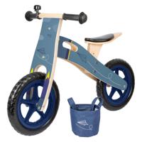 Small Foot - houten loopfiets vliegtuig blauw