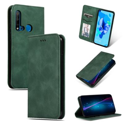 Retro huid voelen Business magnetische horizontale Flip lederen case voor Huawei P20 Lite 2019/Nova 5i (Army Green)