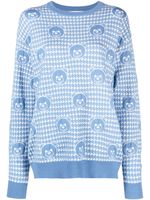 Moschino pull en laine vierge à motif Teddy Bear - Bleu