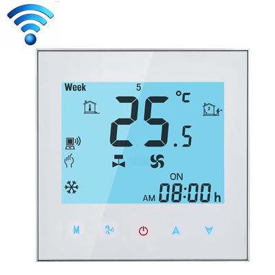 LCD Display airconditioning 4-Pipe programmeerbare kamerthermostaat voor Fan Coil Unit ondersteunt Wifi (wit)