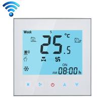 LCD Display airconditioning 4-Pipe programmeerbare kamerthermostaat voor Fan Coil Unit ondersteunt Wifi (wit)