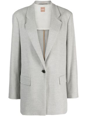 BOSS blazer en jersey à simple boutonnage - Gris