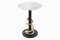 Side table WILDLIFE SNAKE 50cm goud zwart wit marble - 44831